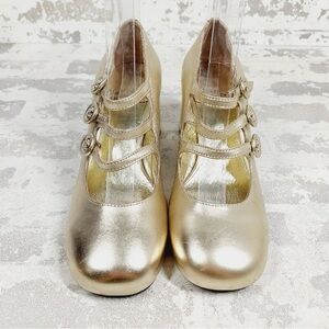 Jeffrey Campbell 💥 Metallic Gold Mary Jane Heels